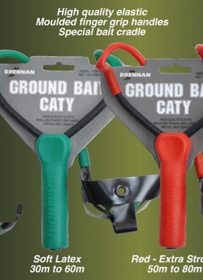 The Red Ground Bait Caty has extra strong latex for 50m to 80m ranges 